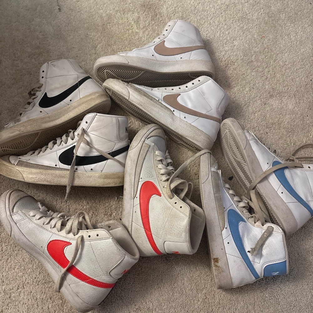 Nike Women's High-Top Sneakers - White, Black, Red, Blue, Tan